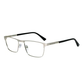 MARE AZZURO Designer Reading Glasses Men Metal Readers 100 150 200 250 300 350 (Silver, 1.5)