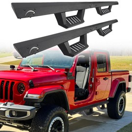 MONOKING Gladiator JT Side Steps DIY Paintable Closely Contoured Nerf Bars Compatible for 2019-2024 Gladiator JT 4 Door Off Road Front and Rear Drop Down Side Rail Steps