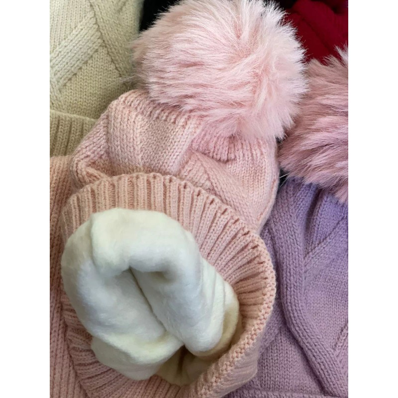 KH Set Duo Gorro Con Bufanda Larga Dama Mujer Invierno