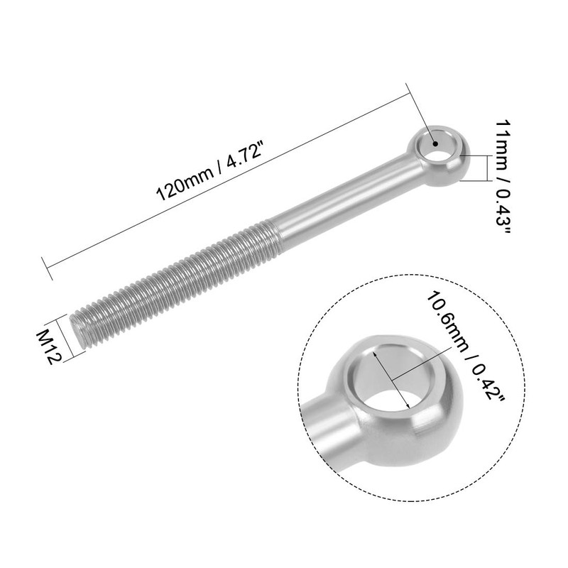 sourcing map M12 x 120mm Machinery Shoulder Swing Lifting Eye