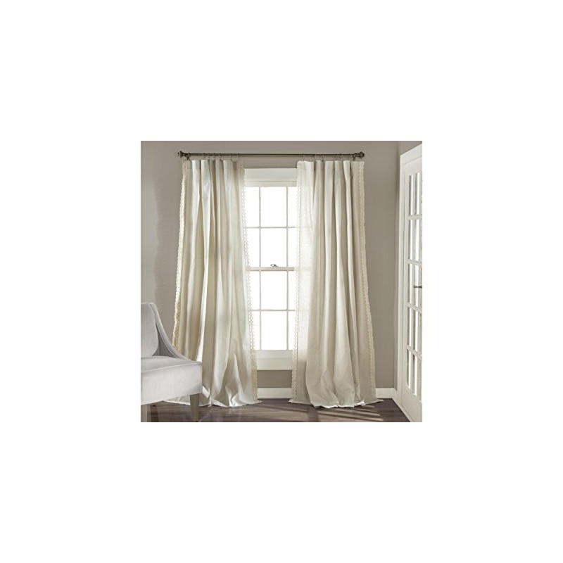 Lush Decor Rosalie Light Filtering Window Curtain Panel Set- Pair-