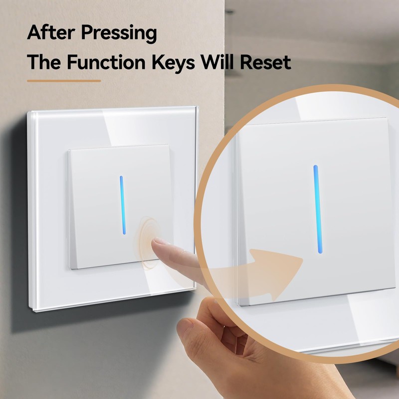 BSEED Light Switch Reset Switch, Flush-Mounted Switch with Claws, E-series,