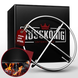 GUSSKÖNIG Stainless Steel Trivet 20 x 20 cm - Shelf for Dutch Oven and Cookware - Stable Surface on Coals or Other Heat Sources up to 600°