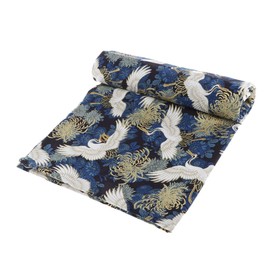 Japanese Cotton Bronzing Quarters Bundles, Sewing Quilting, (Asian Vintage) for Home Decor, Pillow Covers, DIY Projects, Chrysanthemum Blue