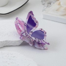 Butterfly Hair Clips Acetate Rhinestone Hair Claw Clips Jaw Clips 2.9 inch Butterfly Hair Claw Clips,Beautiful Purple Butterfly Hair Clips Hair Accessories for Women(small butterfly-purple)