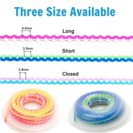 Dental Orthodontic Power Chain Mixed Color Spool Elastic Rubber Bands for Teeth Braces, 15ft/Roll (Purple&White, Short)