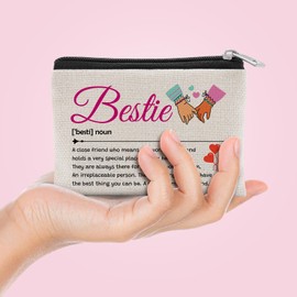 Bestie Gift for Women Coin Purse Bestie Definition Gifts for Best Friend Friendship Presents for Soul Sister Coworker Friend Graduation Gifts for Her Christmas Birthday Presents Coin Pouch