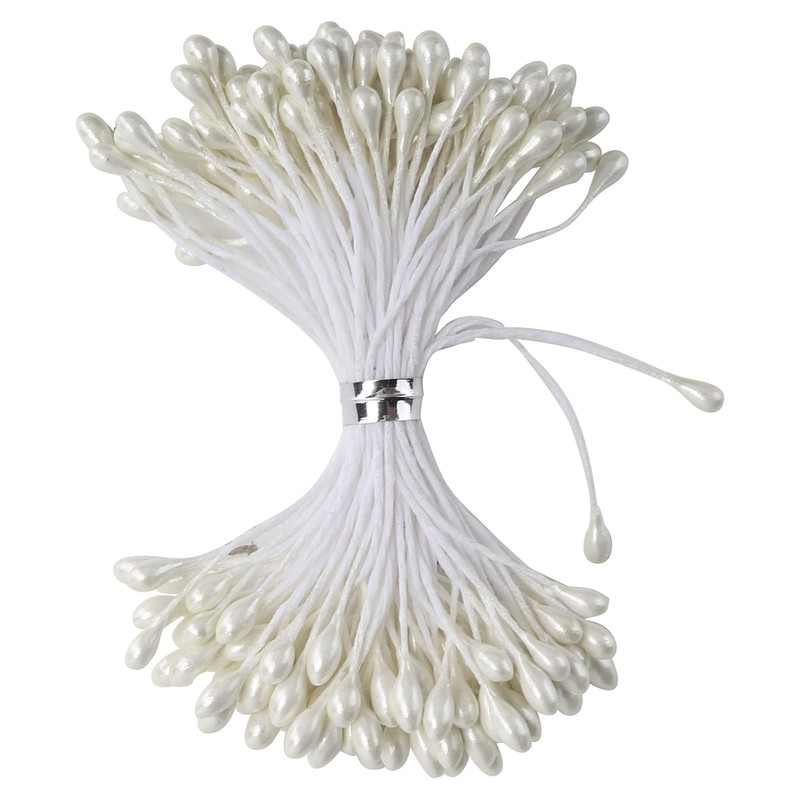 QANYEGN 900Pcs Flower Stamen, Double Heads Artificial Pearl Flower Stamen,