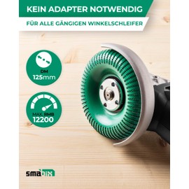 SMABIX® Wood Grinding Disc 125 mm [Especially Sharp], Milling Disc for Angle Grinder Wood, Wood Cutter, Flex Grinding Disc, Wood Cutter for Angle Grinder, Root Miller, Wood Grinding