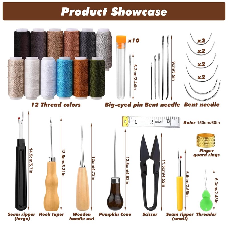 YSWOVUO Leather Sewing Set, 48-Piece High Performance Leather Tool, Leather