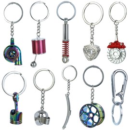 Siouensen 10 Pcs Keychain for Men,Made of metal Materials.Cool Keychain.The First Choice for Car Enthusiast.Gifts for Car Guys. (gradient)