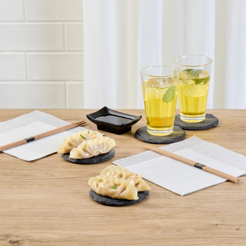 Restaurantware Round Slate Platter 10 Count 3.9 x 3.9 Inch
