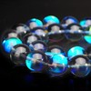 RUBYCA Round Moonstone Crystal Glass Beads Aura Iridescent for Jewelry