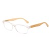 Real Bamboo Reading Glasses Spring Hinge Genuine Bamboo Rectangular Reader
