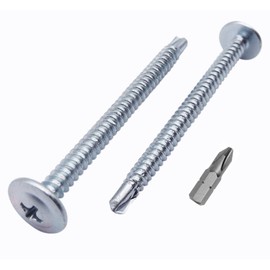 (Pack of 150) Zinc Plated Steel 4.2 x 60mm Screws, Phillips Modified Truss Head, Self Drilling Tapping Screw, Self Tapping (150, 4.2 x 60mm)