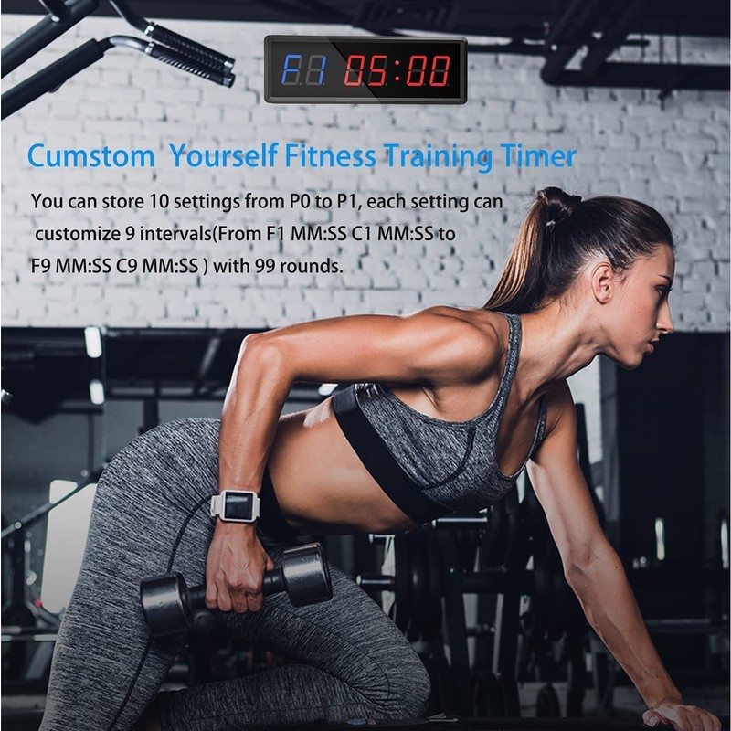 KTZON Gym Clock Timer for Home with Remote, 1.5" 1.8"