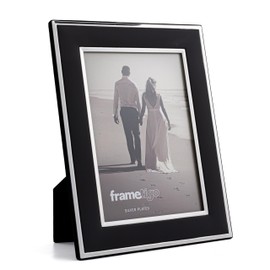 Frametigo Silver Plated Black Photo Frame – Fits Photo Size 5"x7" (13x18cm)