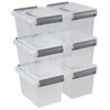 Afromy 6-Pack 3 Quart Storage Bins, Small Plastic Storage Container,