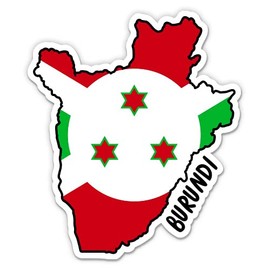 Squiddy Burundi Map with Flag - Vinyl Sticker Decal for Phone, Laptop, Water Bottle - 3"