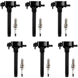 Ignition Coil Pack with Spark Plug UF648 Compatible with Chrysler 200 300 Town & Country Dodge Challenger Charger Durango Journey RAM Jeep Grand Cherokee Wrangler,Set of 6
