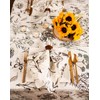 DII Botanical Print Tabletop Collection, 70" Round Tablecloth