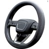 Universal Black Steering Wheel Cover, 14.5-15 Inch Black Universal Microfiber