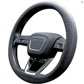 Universal Black Steering Wheel Cover, 14.5-15 Inch Black Universal Microfiber Leather Covers Breathable Anti-Slip Steering Wheels Accessories for Men Women