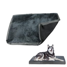 Nepfaivy Waterproof Dog Bed Cover -Washable Dog Crate Mattress Replacement Cover, Dark Grey, 120x75cm