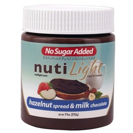 Nutilight No Sugar Added Keto-friendly Hazelnut Spread and Milk Chocolate 11 Ounces (Pack of 2)