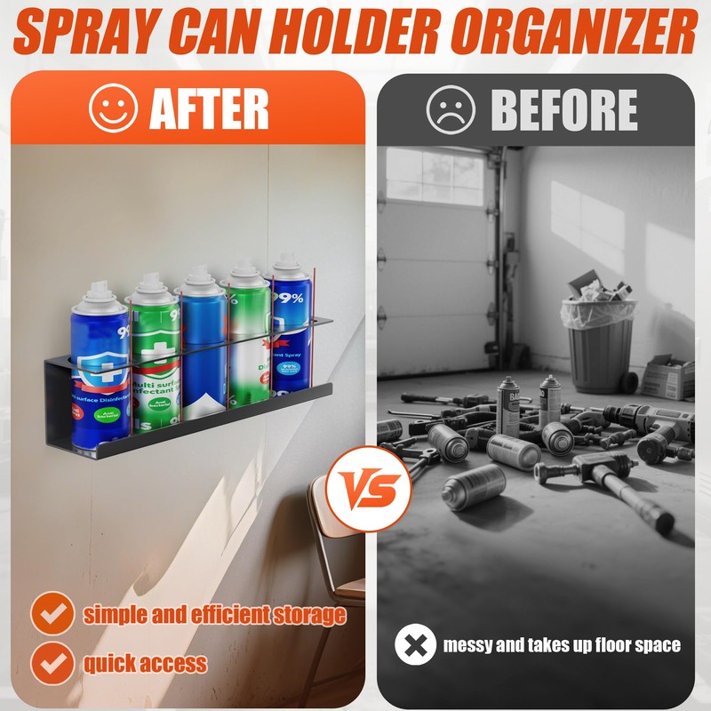 JUGGHOME 2 Pack Spray Can Holder,Wall Mount Spray Bottle Holder,Heavy-Duty