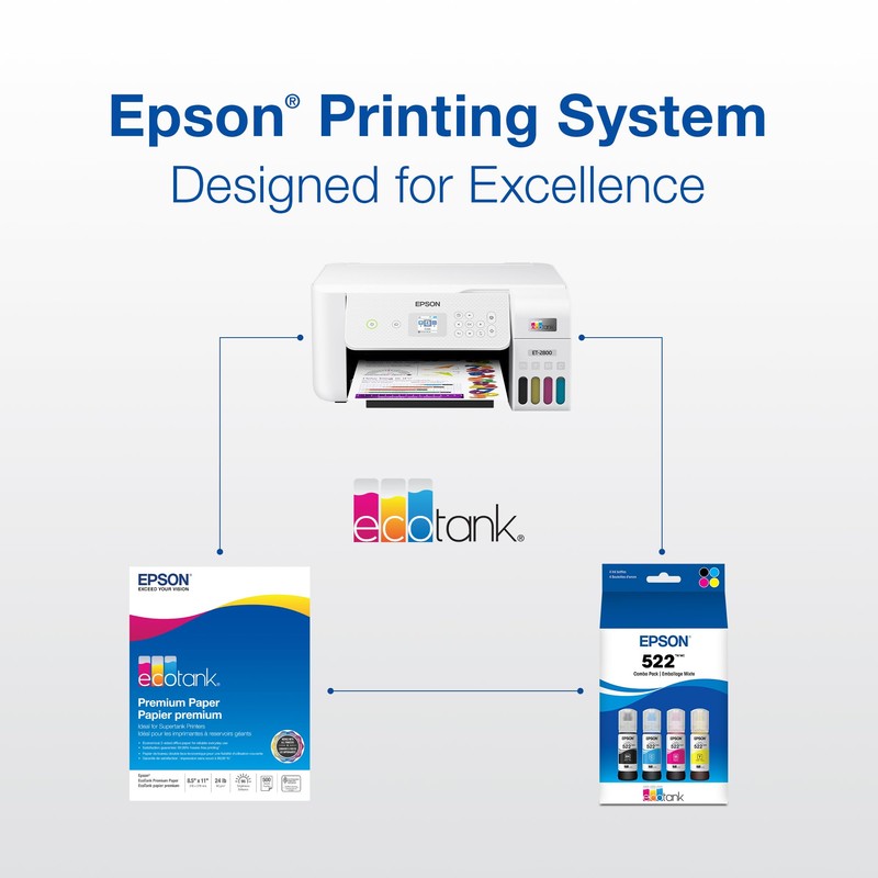 EPSON 522 EcoTank Ink Ultra-high Capacity Bottle Color Combo Pack