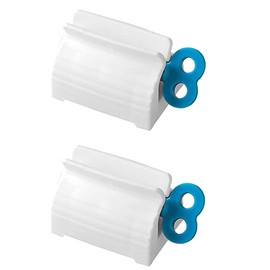 Toothpaste Squeezer Roll Tube Toothpaste Squeezer Seat Holder Stand Rotating Toothpaste Dispenser Colorful for Bathroom Saving Toothpaste Blue 2 Pack