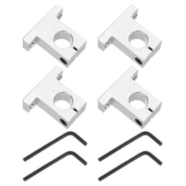 sourcing map 4pcs SK16 Aluminum Linear Rod Rail Shaft Support for 16mm Diameter Shaft, Linear Motion Rail Guides Mounting Bracket for CNC Machine, 3D Printer, Automation Equipment, Silver Tone