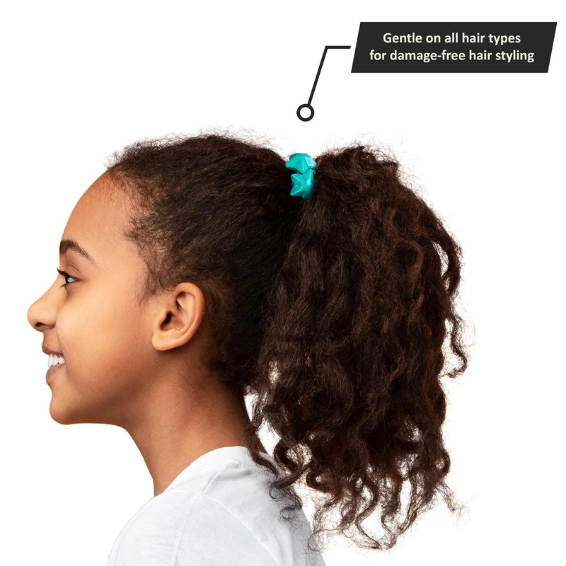 Expressions 24pc Ponytail Balls Hair Elastics,Star-Shaped Multicolored Twin Hair Beads,