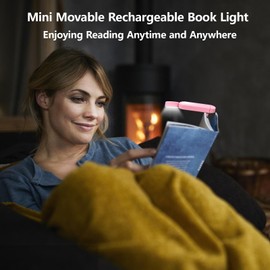 VAVOFO USB Rechargeable Blue Light Blocking Amber Clip On Bookmark Shaped Reading Light for Bookworms Reading in Bed (Pink)