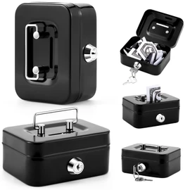 Reallnaive Metal Box for Gambler with 2 Keys Portable Safe Casino Pocket Sized Casino Cash Drop Box Metal Bank Stops the Addictive Urge