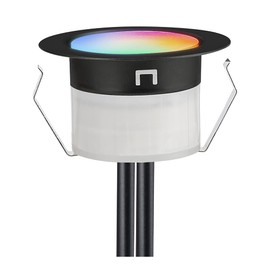 LED Deck Lights Kit, 10 pcs 1.22 Inch WiFi Smart Phone Control Recessed RGBW Deck Lighting Outdoor Waterproof Low Voltage Landscape Lighting for Floor Stairs Steps Path Patio Decor, Black