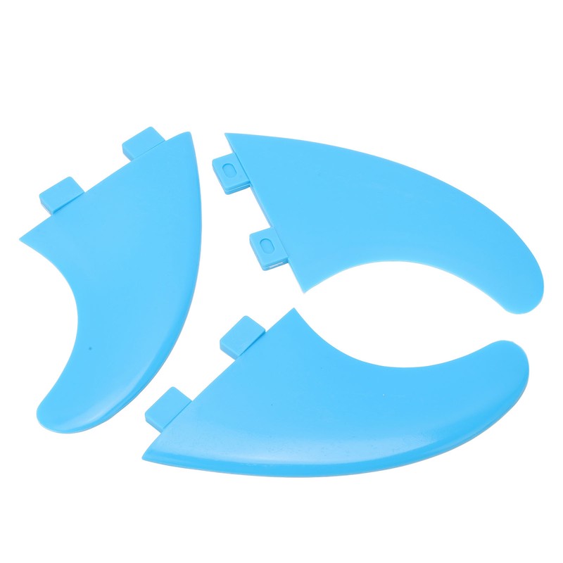 3Pcs Surfboard Fins Nylon Plastic Blue Thruster Fin Surfing Board