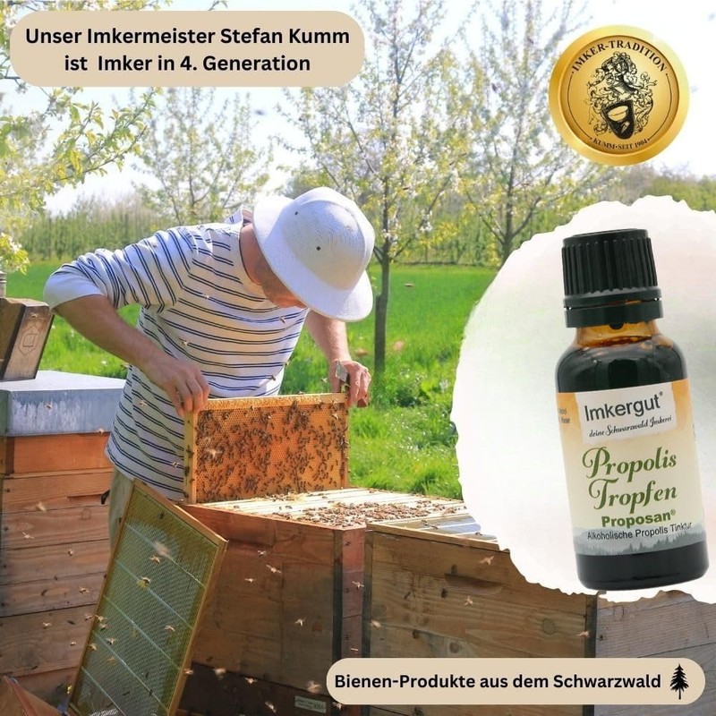 Imkergut Proposan Propolis Tincture, Drops with Alcohol, 20% Propolis, 20