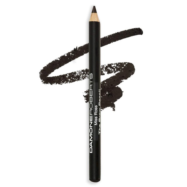 Damone Roberts Miss Ross Eyebrow Pencil - The Best Brow Pencil By The Eyebrow King- Powder & Wax Eyebrow Definer, Long Lasting, Smudge-Proof Formula For Naturally Defined Eyebrows (Soft Black)