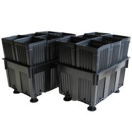 Stuewe & Sons – Citrus Treepot Growing Kit – CP512CH – 5” x 12” Pots with Ribbed Walls and Corner Holes – 7.5” Deep Holding Trays – 2 Pack
