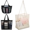 SAFIGLE 3pcs Mesh Beach Bag Large Beach Tote Bag Mesh