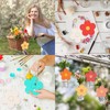 Whaline 50Pcs 3 Inch Wood Flower Cutouts Unfinished Wooden Boho