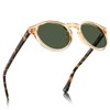 CARFIA Retro Round Polarized Sunglasses for Men UV400 Protection Hand-crafted