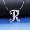 Uloveido Initial R Letter White Gold Plated Necklace Pendant for
