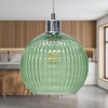 Glass Easy Fit Ceiling Lightshade or Pendant Shade, Green Ribbed