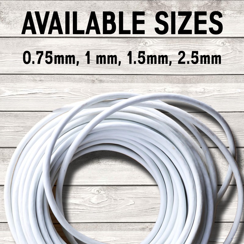 Primes DIY 3 Core Round White Flex Flexible Cable, stranded