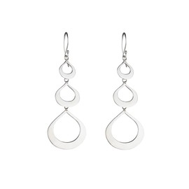 Silverly Women's 925 Sterling Silver Three Triple Teardrop Hook Drop Dangle Earrings