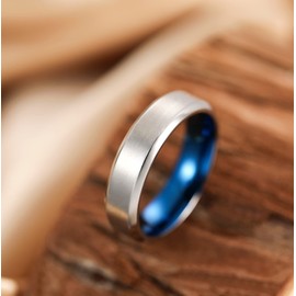 TIGRADE Titanium Rings 4MM 6MM 8MM 10MM Wedding Band in Comfort Fit Matte for Men Women, Blue 6MM, Size 7.5