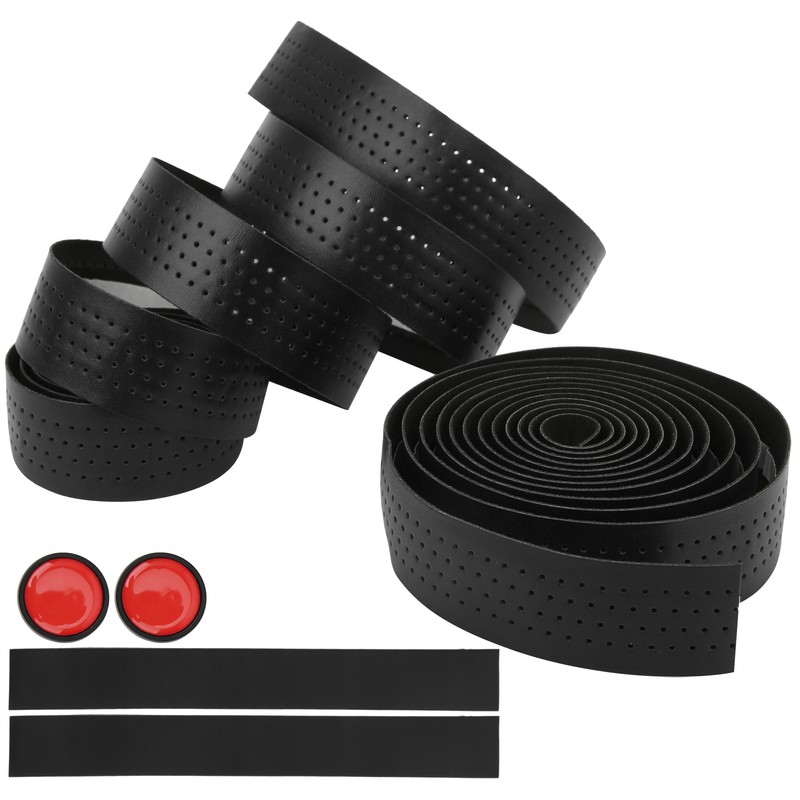 2Pcs Cycling PU Leather EVA Handlebar Belt Road Bike AntiSlip